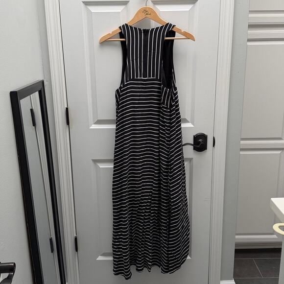 CULTURE PHIT Black and White Striped Sleeveless Racerback Maxi Dress Size XL - Picture 3 of 4